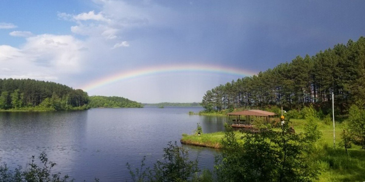 Rainbow over Fall Lake